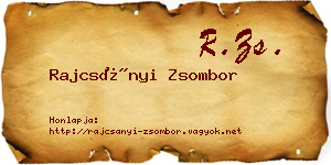 Rajcsányi Zsombor névjegykártya